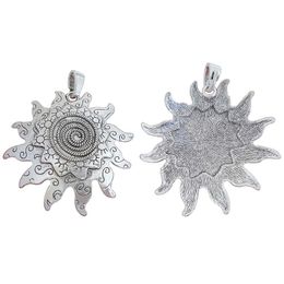 Pendant Necklaces Pieces Tibetan Silver Large Spiral Sun Flower Charms Pendants For Necklace Jewellery Making Findings Accessories 76x69mmPe