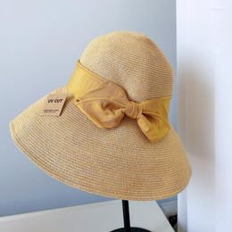 Women Summer Straw Hat Foldable Sun Wide Large Brim Beach Chapeau Femme Visors UV Protection Cap ZZ-538 Hats Elob22