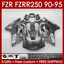 Fairings Kit For YAMAHA FZRR FZR 250R 250RR FZR 250 FZR250R 143No.95 FZR-250 FZR250 R RR 1990 1991 1992 1993 1994 1995 FZR250RR FZR-250R 90 91 92 93 94 95 Body grey stock blk