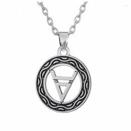 Pendant Necklaces 10PCS Simple Triangle Symbol Choker Talisman Statement Necklace Men Irish Knot Viking Amulet Religion
