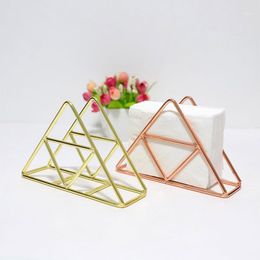 Hooks & Rails Paper Towel Holder Hollow Out Triangle Storage Rack Desktop Decor For Home Restaurant Gold/Rose Gold