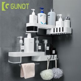 GUNOT Corner Shower Shelf Creative Seamless Rotating Tripod Home Wall-mount Storage Rack Multifunction Bathroom Accessories Sets 200923