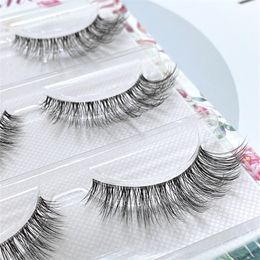 Wholesale Mink Eye 3pair invisible band mink reusable false eyelashes Makeup in Bulk 220623