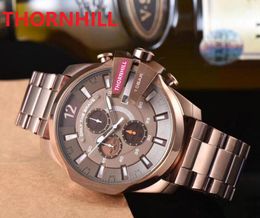 high quality multi time zone big watches 52mm japan quartz movement men all sub dials work Sapphire Glass Classic Super Luminous Water Resistant Wristwatch