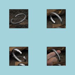 Bangle Bracelets Jewellery Handmade Vintage Braided Bangles 925 Sterling Sier For Men Women Making Peace Lines Shifting Good Luck Fine Drop De