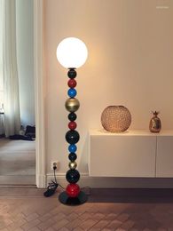Floor Lamps Nordic Creative Round Glass Modern American Living Room Study Light Luxury Bedroom Bedside Design Sense Art LampFloor