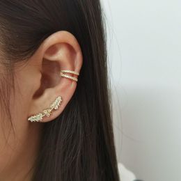Clip-on & Screw Back Arrivals 2022 Charm Double Copper Alloy Zircon Luxury Clip Earrings For Women Fashion Jewelry Gift AccessoriesClip-on