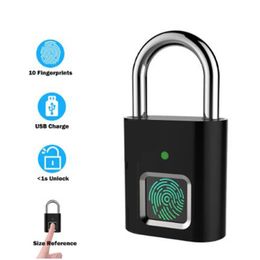 Z30 Dropshipping Smart Biometric Thumbprint Door USB-Wiederaufladungsvorhängeschlösser tragbares Anti-Diebstahl-Fingerabdruckschlos