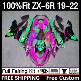 OEM Fairings kit For KAWASAKI NINJA ZX-6R ZX 636 ZX636 ZX6R 19 20 21 22 Bodywork 6DH.121 ZX 6R ZX-636 2019 2020 2021 2022 Frame 600CC 19-22 Injection mold Body shark pink