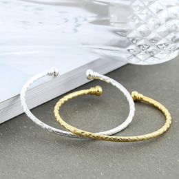 wave bracelets UK - Bangle Silver Color Thai Simple Wave Pattern Couple Bracelets & Bangles For Men And WomenBangle