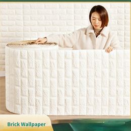 13510 m 3D Selfadhesive Foam Brick Thicken Wallpaper Waterproof and Oilproof DIY Wallpaper Room Living Room Home Decoration 220813