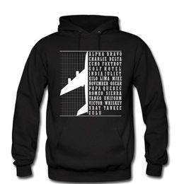 Men's Hoodies & Sweatshirts Men Phonetic Alphabet Aeroplane Pilot Flying Aviation High Quality Cotton Fleece Long Sleeve Hooded Sweatshirt Cl