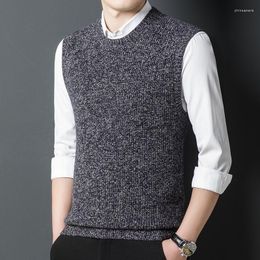 Men's Vests Thick Knit Autumn And Winter Solid Colour Round Neck Bottoming Vest SweaterMen's Phin22