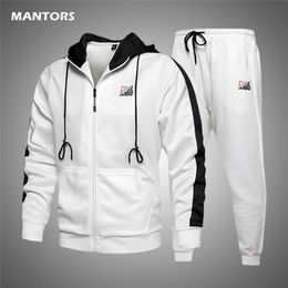 Men Tracksuits Brand Mens Set Fashion Print Sportswear Spring Autumn Men Casual 2 Pieces Set Hoodie Pants Track Suit Outfit 201128