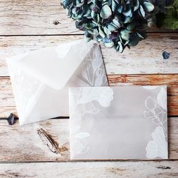 Gift Wrap 5pcs/lot Beautiful Translucent Sulfuric Acid Paper Envelope Sets Creative Designs Dreamlike Lace Wedding InvitationGift