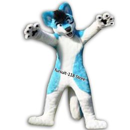 Fursuit Long-haired Husky Dog Fox Wolf Mascot Costume Fur Adult Cartoon Character Halloween Party Cartoon Set #082