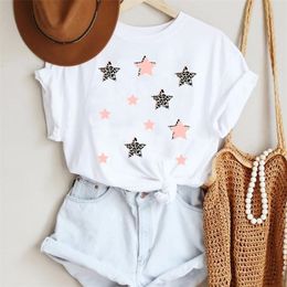 Women Cartoon Leopard Star Love Letter Trend 90s Fashion Summer Lady Print Tee Graphic T Top Female Tshirts Clothes TShirt 220527