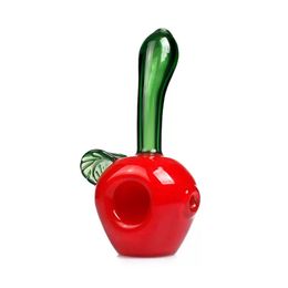 Red Apple Fruit Tobacco Pipe Hand-blown Herb Bowl Glass Hand Smoking Pipe