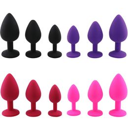 Smooth Silicone Butt Plug With Crystal Intimate Goods Anal No Vibrator sexy Toys For Women Couples