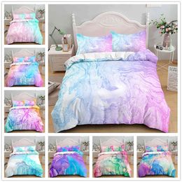 Marble Colour Art Pattern 3d Printing Bedding Quilt Cover Three Piece Set