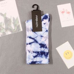 2022 New Men's and Women's Long Tube Tie-dye Maple Leaf Basketball Socks Couple High Tube Tie-dye Sockb 13b