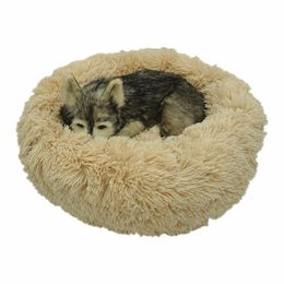 Dog Bed Long Plush Round Cat House For Small Large Medium Pets Puppys Overseas Warehouse Dropshipping 210224