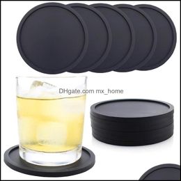 Mats Pads Table Decoration Accessories Kitchen Dining Bar Home Garden Ll Sile Coasters 10Cm Non-Slip Cup Coaster Hea Dhj3T