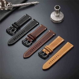 High Quality Genuine Leather Strap 20mm 22mm Double Sided Leather Straps 18mm 24mm band Quick Release Bracelets Bands G220420