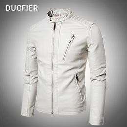 Men Faux Leather Jacket Motorcycle Autumn Mens Jackets White Jaqueta De Couro Masculina Outwear Male PU Coats 5XL 220810