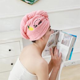 Towel Bathroom Supplies Cute Coral Fleece Headcloth Women Girl Dry Hair Cap For Household Soft Bath Hats 25*70cm