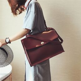 Retro Fashion Female Big Bag Quality PU Leather Womens Designer Handbag Ladies Briefcase Tote Shoulder Messenger Bags Y201224