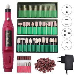 Professional Nail Drill Machine Electric Manicure Milling Cutter Set Nail Files Drill Bits Gel Polish Remover Tools 20000RPM Bit 220711