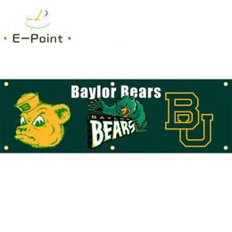 130GSM 150D Material NCAA Baylor Bears Flag Double Sided Printing 1.5*5ft (45cm*150cm) Warp Knitted Fabric Banner decoration flying home & garden flagg