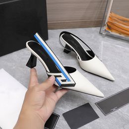 Women Dress Shoes 2024 New Fashion Luxury Leather Ladies High Heels Pointed Toe Sandals Wedding Shoes Dresses 35-42