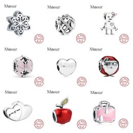 925 Sterling Silver Dangle Charm christmas gift snowflake apple santa claus butterfly Beads Bead Fit Pandora Charms Bracelet DIY Jewellery Accessories
