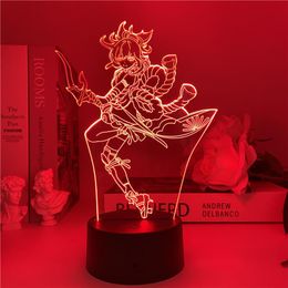 Night Lights Genshin Impact Yoimiya Light 3D USB Interface Bedroom Bedside Decoration Lamp Children&#39;s Toy Birthday GiftNight LightsN