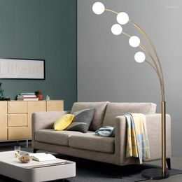 Floor Lamps Nordic Golden Lamp Sofa Table Creative Glass Ball Vertical For Living Room Bedroom BedsideFloor