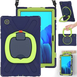 Tablet Cases For Samsung Tab A7 10.4 T500 With 360° Rotatable Folding Handle Grip and No Pencil Holder Design Anti-drop Shockproof