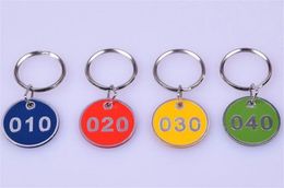 Wholesale Patio Lawn Garden Decorations Metal Alloy Number tags with Key Rings Motel Hotel Luggage Labels KD1