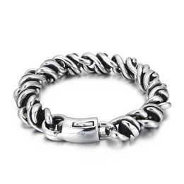 High Quality Jewellery Link Chain Bracelet Mens Bangle Silver Casting Stainless Steel Jewellery 13mm 9 Inch Heavy 115g Weight