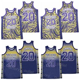 Movie High School Montverde Academy 20 Ben Simmons Jersey Marble Basketball Uniform College Retro Team Red University All Stitched Vintage Hip Hop Breathable High