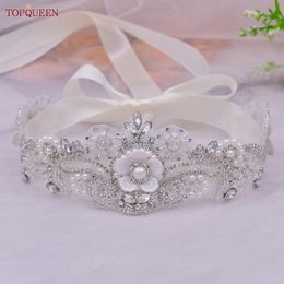 Headpieces S68 Wedding Accessories Women Rhinestone Belts For Evening Dresses Luxury Pearl Beautiful Flower Shape Female SkirtHeadpieces