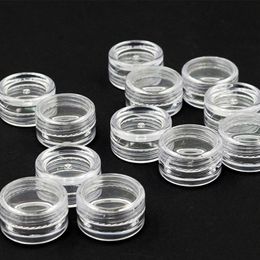 2.5ML Clear Plastic Jewellery Bead Storage Box Small Round Container Jars Make Up Organiser Boxes