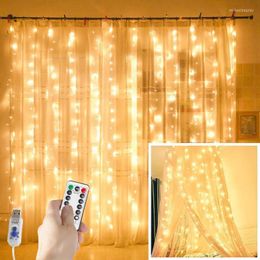 Strings LED Home Aesthetic Fairy String Lights Remote Control USB Garland Festival Party Room Decorations Curtain LightLED