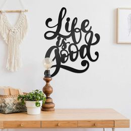 3D Word Wall Sign Life is Good Iron Metal Cutout Sign Vintage Hollow Wall Art