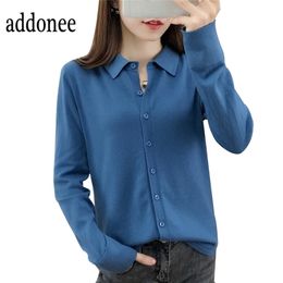 The High Quality Spring Autumn Winter Cashmere Wool Women lapel Sweaters Cardigans Warm Soft Wild Casual Many Colors Large 201223