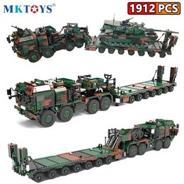 MKTOYS WW2 Military German Army Building Bricks Battle Tank Transport Truck Vehicle Blocks HX 81 World War SLT Gifts 220715