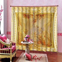 large luxury Blackout Curtain high quality stereoscopic HD printing Window 3D Curtains For Living Room Bedroom Hotel darkened interior cortina blackout