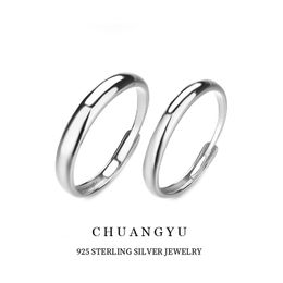 s925 Sterling Silver Rings For Women Men Adjustable Open Ring Fine 925 Couple Jewellery Ring Accessories