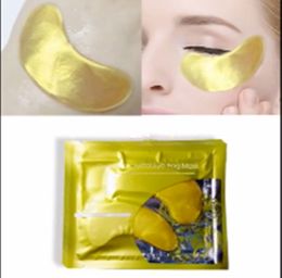 English Version White/Gold Eye Care Pad Moisturising Essence Crystal Collagen Mask Eye Facial Care Beauty Cosmetics with USPS